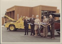 Ribbon cutting for new California State Auto Association building, Petaluma, California, June, 1969