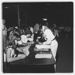 4-H rabbit judging at the Sonoma-Marin Fair, Petaluma, California, 1978