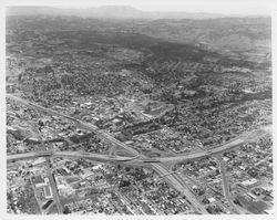 Aerial view of Highway 12 and Highway 101 interchange