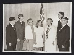 American Legion members with students