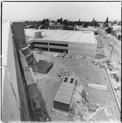 Parking garage at Santa Rosa Plaza construction, Santa Rosa, California, 1981
