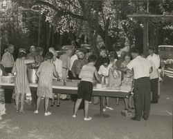 Italian Swiss Colony food line at Villa Sbarbaro event in Asti, California, July 21, 1968