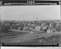 Panoramic view of semi-rural Petaluma, California, about 1920