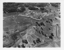 Aerial view of the Greenfield and Deerfield Circles neighborhood of Oakmont and the Oakmont Golf Course, Santa Rosa, California, 1964