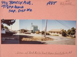 View of feed mill and truck repair facility, Bailey Road Barlas Feeds Inc. and M B Equipment Company on Bailey Avenue