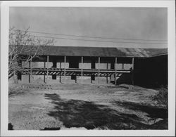 Adobe bricks stacked beside the Petaluma Adobe, Petaluma, California, about 1965