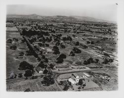 Aerial view of Hall Road looking east, Santa Rosa , California, 1960