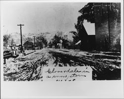 Cloverdale, California in a snow storm, 1908