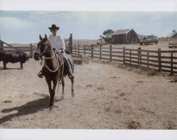 Irene Poff at the Poff Ranch, north of Bodega Bay, California, in the 1980s