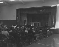 Meeting in a church auditorium, Petaluma, California, 1965