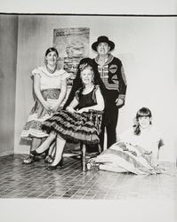 Unidentified family dressed in period costumes for Old Adobe Fiesta, Petaluma, California