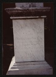 Tombstone of William Burnett, Cypress Hill Cemetery, Petaluma, April, 1990