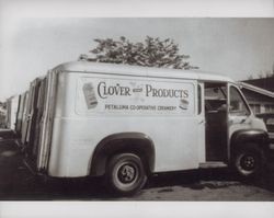 Petaluma Cooperative panel truck with a Kresky sign