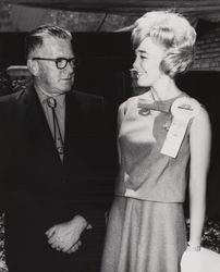 Bill McConnell and California State Fair Ambassadress at the Sonoma County Fair, Santa Rosa, California, 1966