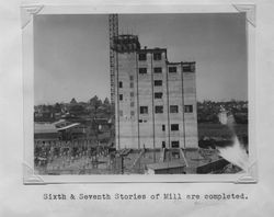 Poultry Producers of Central California grain elevator under construction, Petaluma, California, about 1938