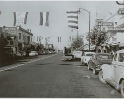 View of the 400 block of 4th Street in downtown Santa Rosa, California, between 1950 and 1955