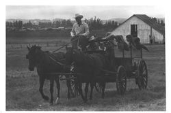 Riding in a wagon at the Petaluma Adobe, Petaluma, California, about 1968