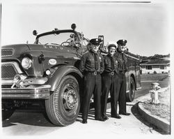 Three Santa Rosa fire men with their truck