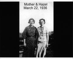 Hazel Nissen and Edna Begley in Petaluma, California, Mar. 22, 1936