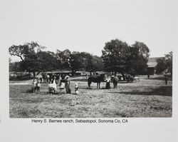 Henry S. Barnes Ranch with family members, Sebastopol, California, between 1891 and 1892