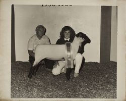 Girl with her Champion Suffolk lamb at the Sonoma County Fair, Santa Rosa, California, 1986