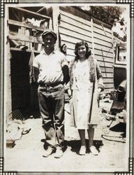 Brother and sister, Jack and Florence Dei pose for a picture, about 1932