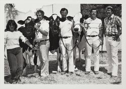 Posing with trophy and award winning Holsteins at the 1981 Sonoma County Fair, Santa Rosa, California