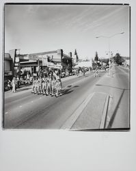 Casa Grande High School band in a Guerneville parade, Guerneville, California, 1978