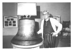 Ed Mannion with the Vigilante Bell, Petaluma, California, 1976