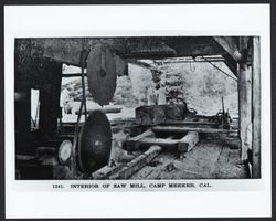 Interior of saw mill, Camp Meeker, California