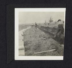 Laying drainage pipes at Fort Ross