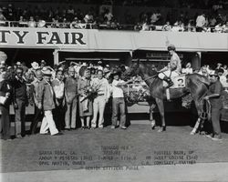 Winner's Circle for the Senior Citizens Purse at the Sonoma County Fair Racetrack, Santa Rosa, California