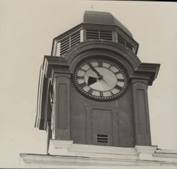Repairing Petaluma, California's town clock, 1962