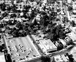 Santa Rosa, California, looking north from 5th Street and E Street (aerial view), September 25, 1962