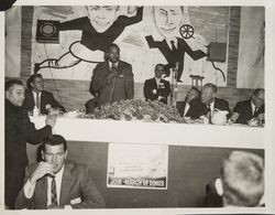 Sports figures at the Red Coat banquet for the benefit of the March of Dimes at the Flamingo Hotel, Santa Rosa, California, 1960