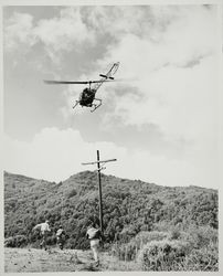 Practicing a rescue with a helicopter