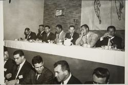 Sports figures at the Red Coat banquet for the benefit of the March of Dimes at the Flamingo Hotel, Santa Rosa, California, 1960