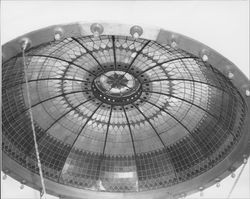 Stained glass dome in the Carnegie Library, Petaluma, California, 1970