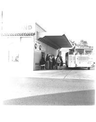 Greyhound bus terminal, Petaluma, California, 1959