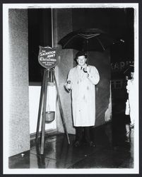 Tom Cox at Salvation Army kettle, Santa Rosa, California, 1964