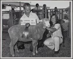 Sonoma-Marin Fair exhibitor Lattimore with 4H champion ewe, Petaluma, California