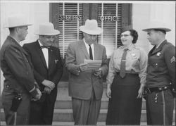 Sheriff John Ellis with some of his staff, Santa Rosa, California, 1959