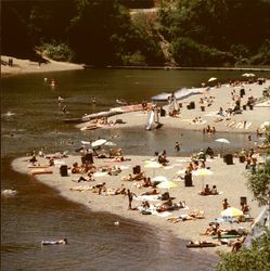 People on Johnson's Beach, Guerneville, California, 1970