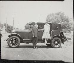 Lee Sales with Egg-Day and Exhibition Queen Mary Oberto, Petaluma, California, 1925