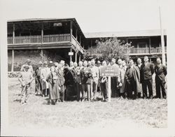 Installing historical marker at Old Adobe