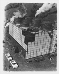 Building towers at The Geysers, California, 1966