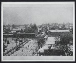 Looking north on Center Street during a snow storm