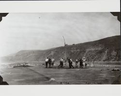 Construction of the jetty at the mouth of the Russian River at Jenner, California, April 10, 1931