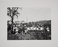 Our friend Luther Burbank Children surrounding Burbank at the commencement of work on the Burbank Memorial Park at Santa Rosa Junior College