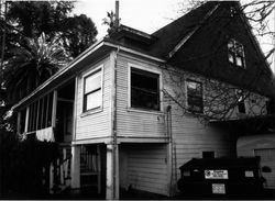 Rear porch, stairs and extension of the Leo & Shopie Jehle Ranch house, 1175 Sonoma Avenue, Santa Rosa, California, Feb. 19, 1991